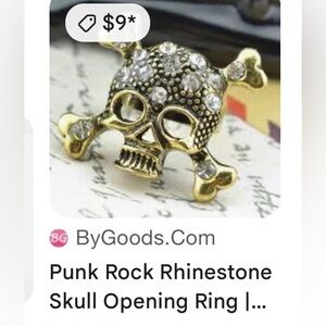 🔥 Sale 🔥 10 pcs Punk Rock Rhinestone Skull Opening Ring 🔥🔥🔥